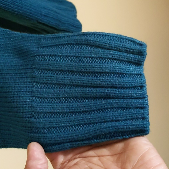 Joe Fresh| NWT Blue Long Sleeve Turtleneck Sweater With Side Slits Acrylic - Picture 3 of 13